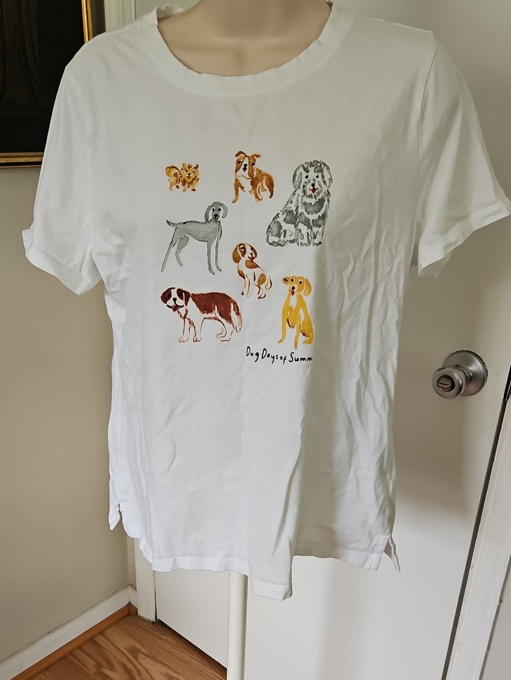 Talbots Dog Days Of Summer Crew Neck Shirt Size L